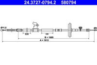 ATE 580794 - Cable de accionamiento, freno de estacionamiento