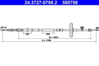 ATE 580798 - Cable de accionamiento, freno de estacionamiento