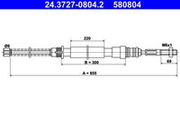 ATE 580804 - Cable de accionamiento, freno de estacionamiento