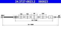 ATE 580823 - año construcción hasta: 03/2002<br>Lado de montaje: Atrás derecha<br>Tipo de freno: Tambor<br>Longitud [mm]: 1608<br>Artículo complementario/Información complementaria: con accesorios<br>