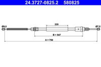 ATE 580825 - Cable de accionamiento, freno de estacionamiento