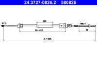 ATE 580826 - Cable de accionamiento, freno de estacionamiento