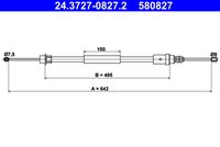 ATE 580827 - Cable de accionamiento, freno de estacionamiento