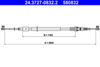 ATE 580832 - Cable de accionamiento, freno de estacionamiento