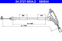 ATE 580834 - Cable de accionamiento, freno de estacionamiento