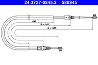 ATE 580845 - Cable de accionamiento, freno de estacionamiento