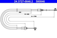 ATE 580846 - Cable de accionamiento, freno de estacionamiento