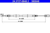 ATE 24.3727-0848.2 - Cable de accionamiento, freno de estacionamiento