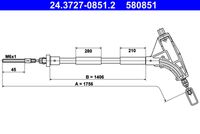 ATE 580851 - Cable de accionamiento, freno de estacionamiento