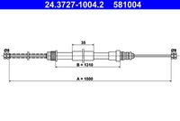 ATE 581004 - Cable de accionamiento, freno de estacionamiento