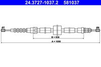 ATE 581037 - Cable de accionamiento, freno de estacionamiento