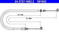 ATE 581062 - Cable de accionamiento, freno de estacionamiento