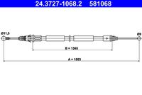 ATE 581068 - Cable de accionamiento, freno de estacionamiento