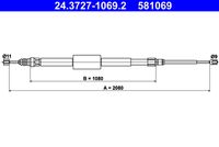 ATE 581069 - Cable de accionamiento, freno de estacionamiento