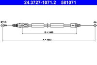 ATE 581071 - Cable de accionamiento, freno de estacionamiento