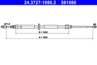 ATE 581080 - Cable de accionamiento, freno de estacionamiento