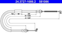 ATE 581086 - Cable de accionamiento, freno de estacionamiento