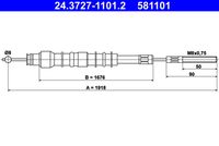 ATE 581101 - Cable de accionamiento, freno de estacionamiento