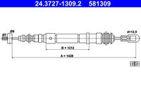 ATE 581309 - Lado de montaje: delante<br>Longitud 1 [mm]: 222<br>Peso [kg]: 0,09<br>