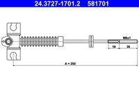 ATE 581701 - Lado de montaje: delante<br>Longitud 1 [mm]: 260<br>Peso [kg]: 0,11<br>