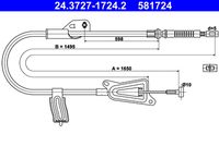 ATE 581724 - Cable de accionamiento, freno de estacionamiento