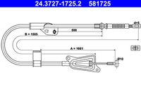 ATE 581725 - Cable de accionamiento, freno de estacionamiento