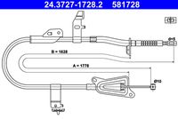 ATE 581728 - Cable de accionamiento, freno de estacionamiento