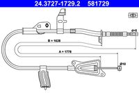 ATE 581729 - Cable de accionamiento, freno de estacionamiento