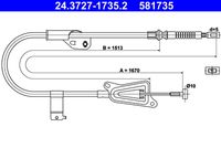 ATE 581735 - Cable de accionamiento, freno de estacionamiento