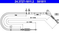 ATE 581811 - Cable de accionamiento, freno de estacionamiento