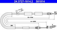 ATE 581814 - Cable de accionamiento, freno de estacionamiento