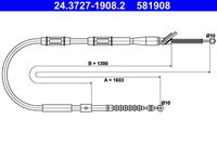 ATE 581908 - Cable de accionamiento, freno de estacionamiento