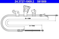 ATE 581909 - Cable de accionamiento, freno de estacionamiento