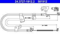 ATE 581912 - Cable de accionamiento, freno de estacionamiento