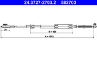 ATE 582703 - N.º de chasis (VIN) desde: 6K-ZR663843<br>Lado de montaje: posterior<br>Número de piezas necesarias: 2<br>Longitud [mm]: 1512<br>