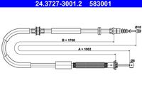 ATE 583001 - Cable de accionamiento, freno de estacionamiento