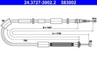 ATE 583002 - Cable de accionamiento, freno de estacionamiento