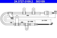 ATE 583109 - Cable de accionamiento, freno de estacionamiento