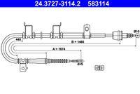 ATE 24.3727-3114.2 - Cable de accionamiento, freno de estacionamiento