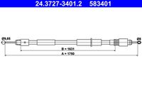 ATE 583401 - Cable de accionamiento, freno de estacionamiento