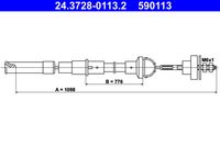 ATE 590113 - Cable de accionamiento, accionamiento del embrague