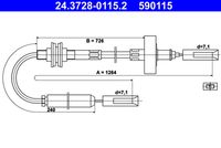 ATE 590115 - Cable de accionamiento, accionamiento del embrague