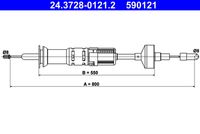 ATE 590121 - Cable de accionamiento, accionamiento del embrague