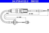 ATE 590122 - Cable de accionamiento, accionamiento del embrague