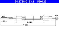 ATE 590123 - Cable de accionamiento, accionamiento del embrague