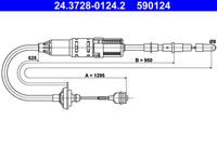 ATE 590124 - Cable de accionamiento, accionamiento del embrague