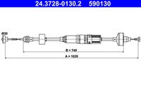 ATE 590130 - Cable de accionamiento, accionamiento del embrague