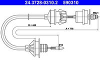 ATE 590310 - Cable de accionamiento, accionamiento del embrague