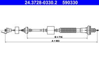 ATE 590330 - Cable de accionamiento, accionamiento del embrague