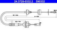 ATE 590332 - Cable de accionamiento, accionamiento del embrague